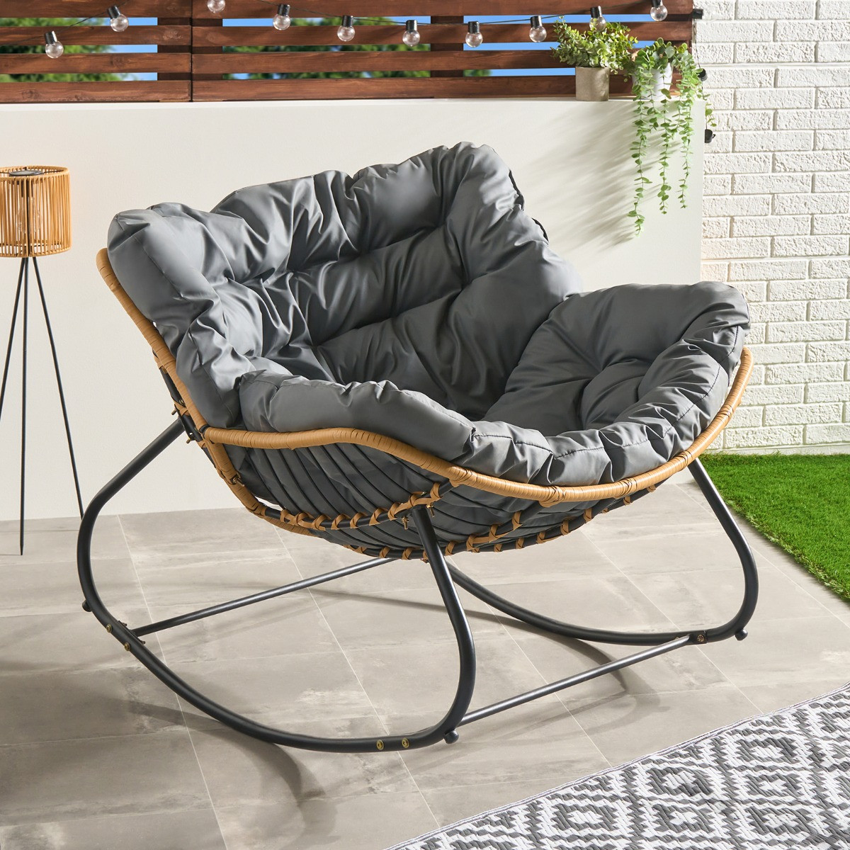 OHS Bali Outdoor Rocking Chair - Grey>