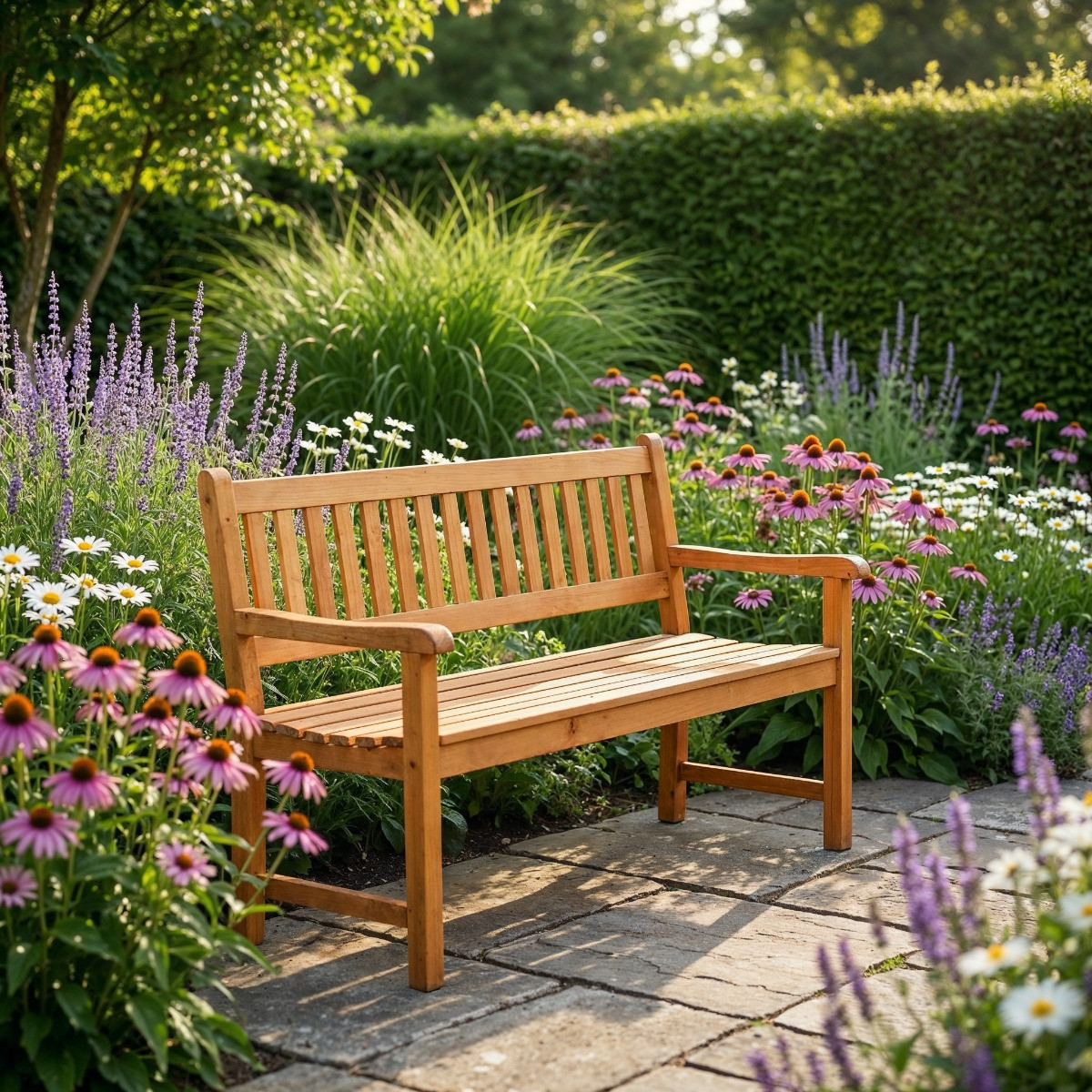 OHS 2 Seater Garden Bench - Natural>