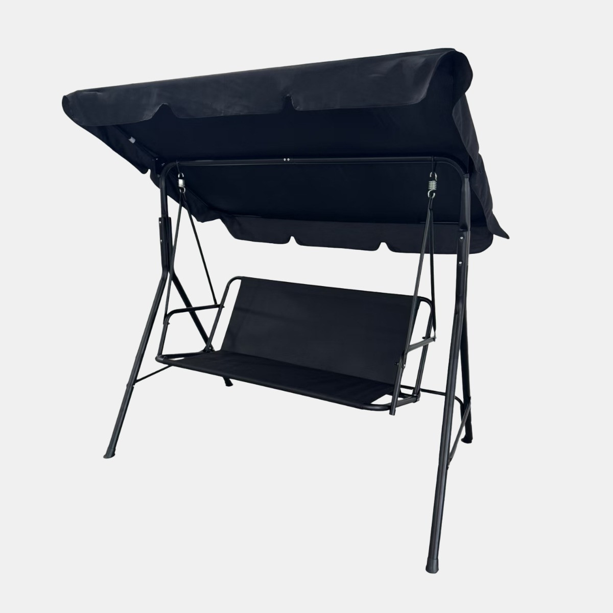 OHS 3 Seater Swing Bench With Canopy - Black>