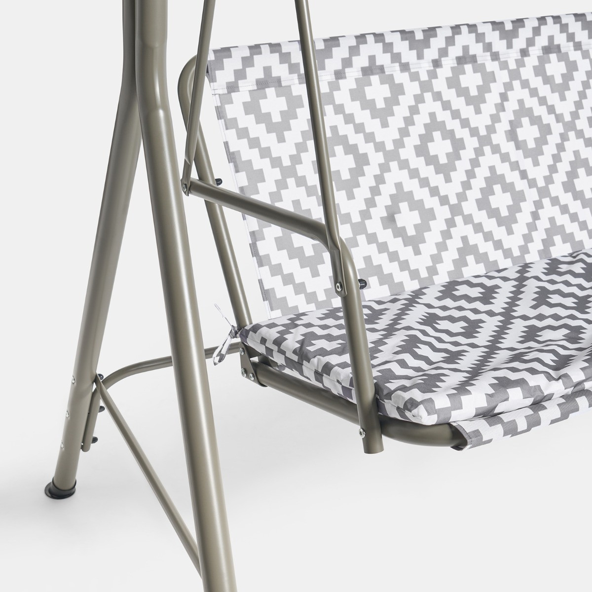 OHS Geometric 3 Seater Swing Bench With Canopy - Grey>