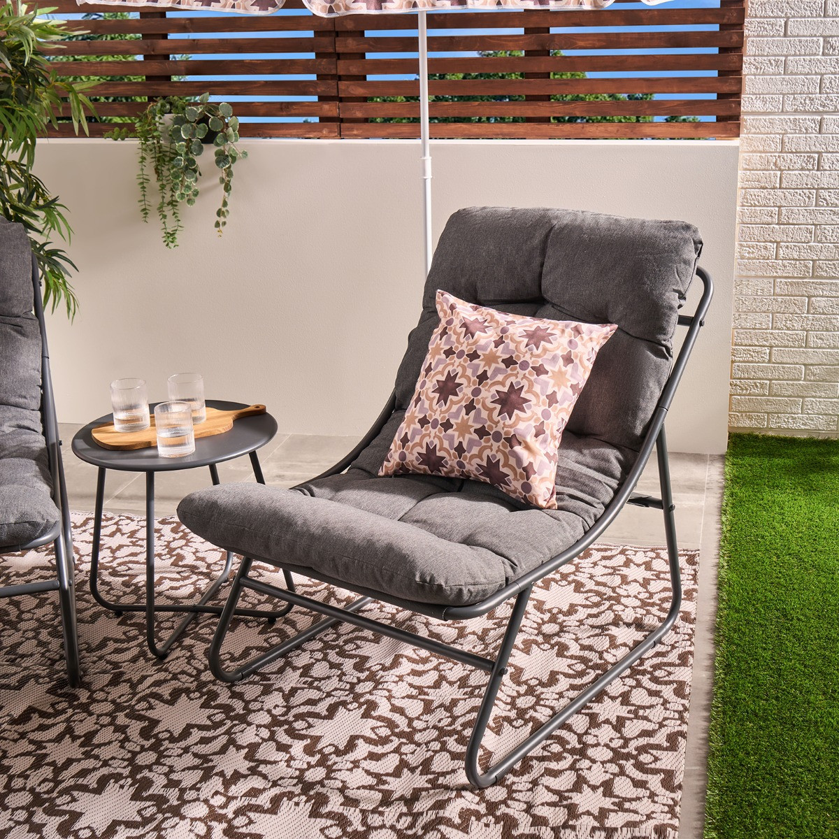 OHS Mykonos 2 Seater Bistro Set - Grey>