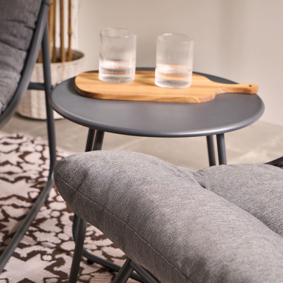 OHS Mykonos 2 Seater Bistro Set - Grey>