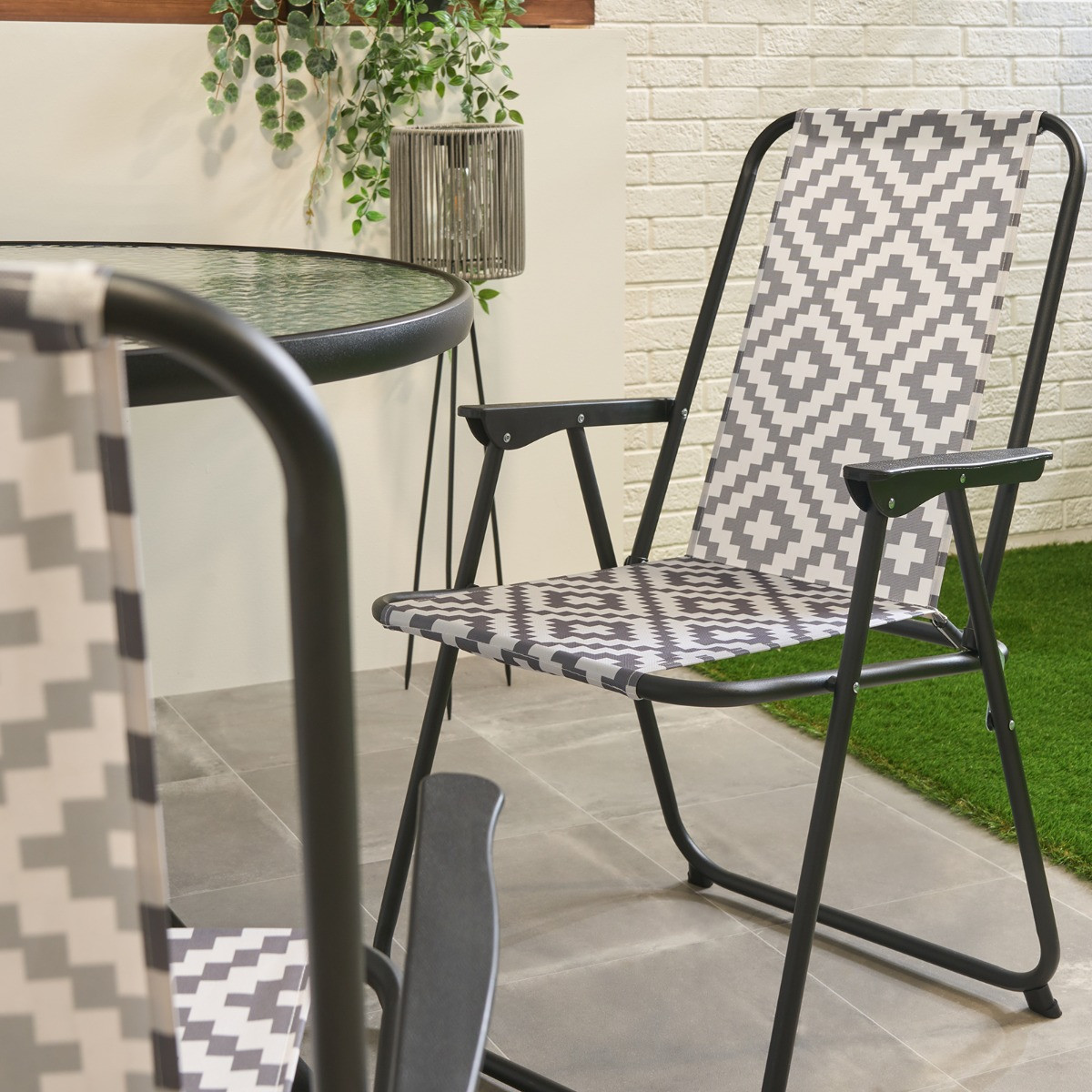 OHS 6-Piece Geometric Patio Set - Grey>