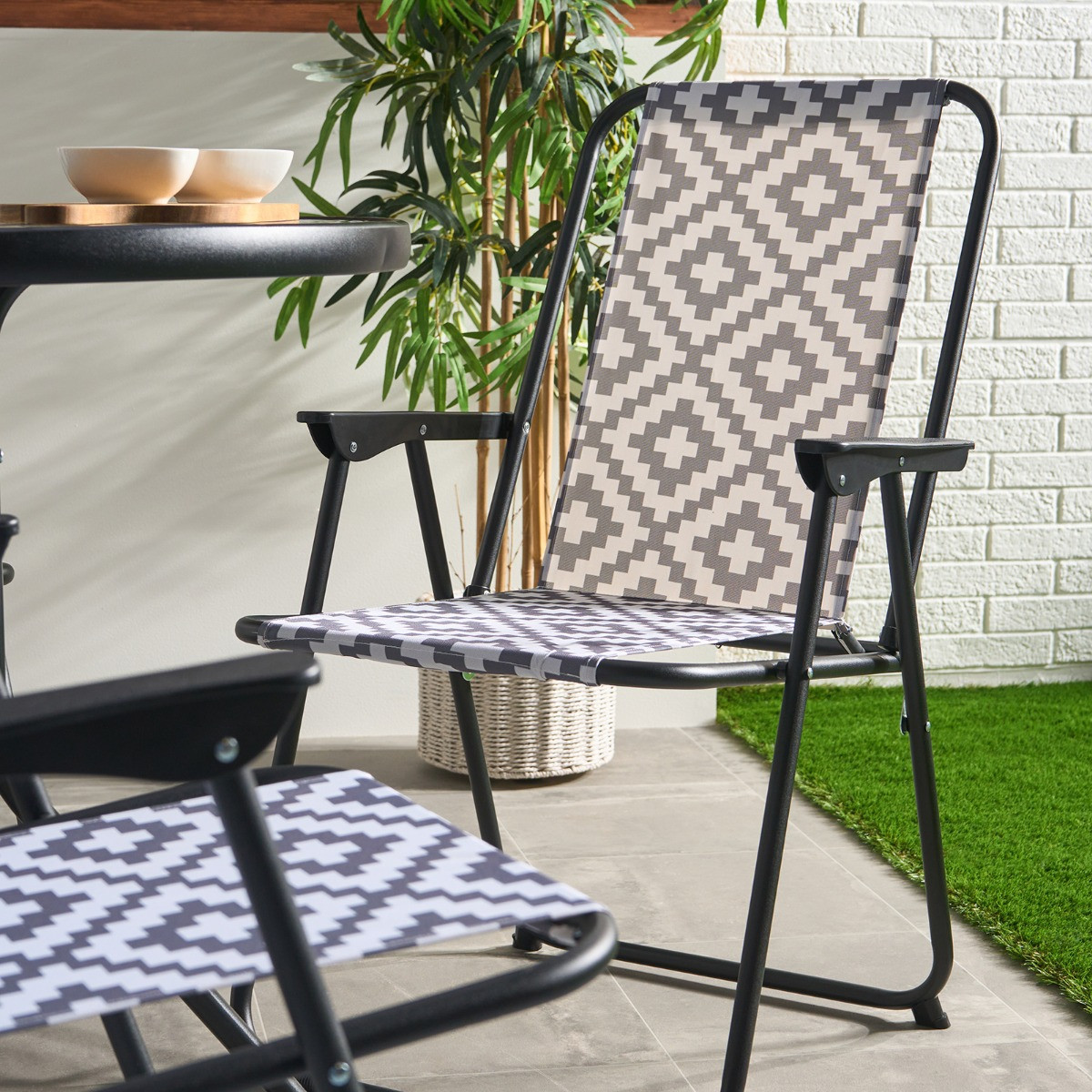 OHS 6-Piece Geometric Patio Set - Grey>