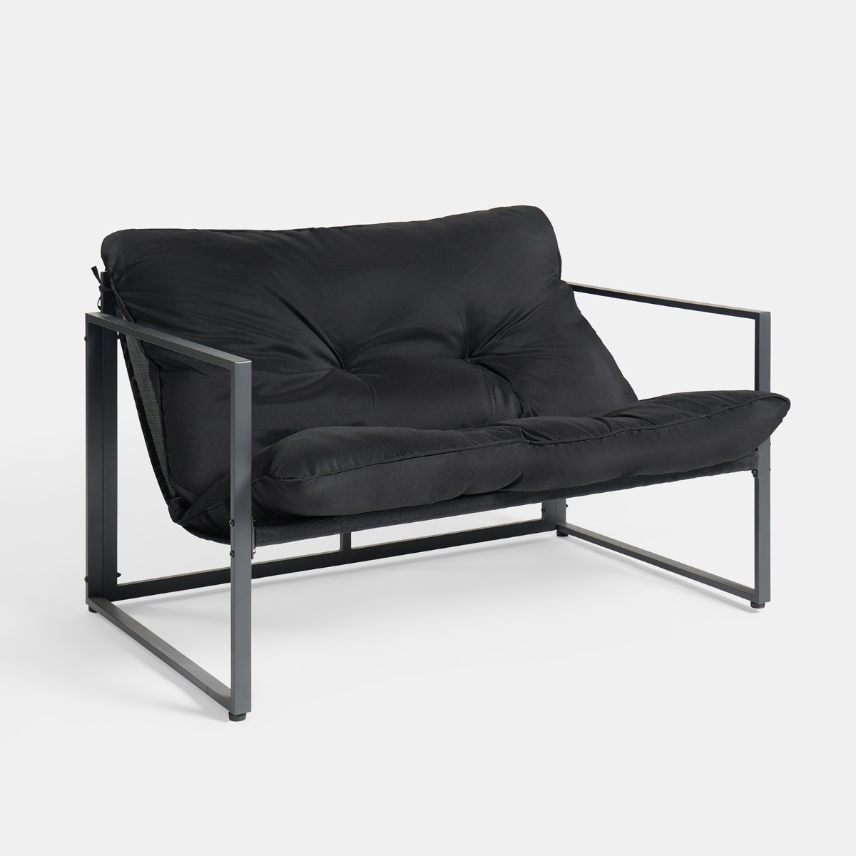 OHS Miami 4 Seater Outdoor Lounger Set - Black>