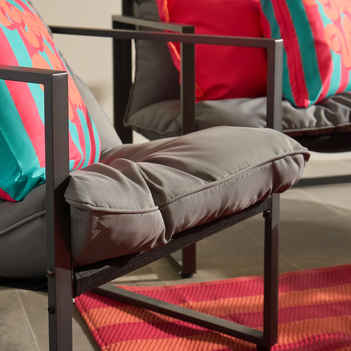 OHS Miami 4 Seater Outdoor Lounger Set - Grey>