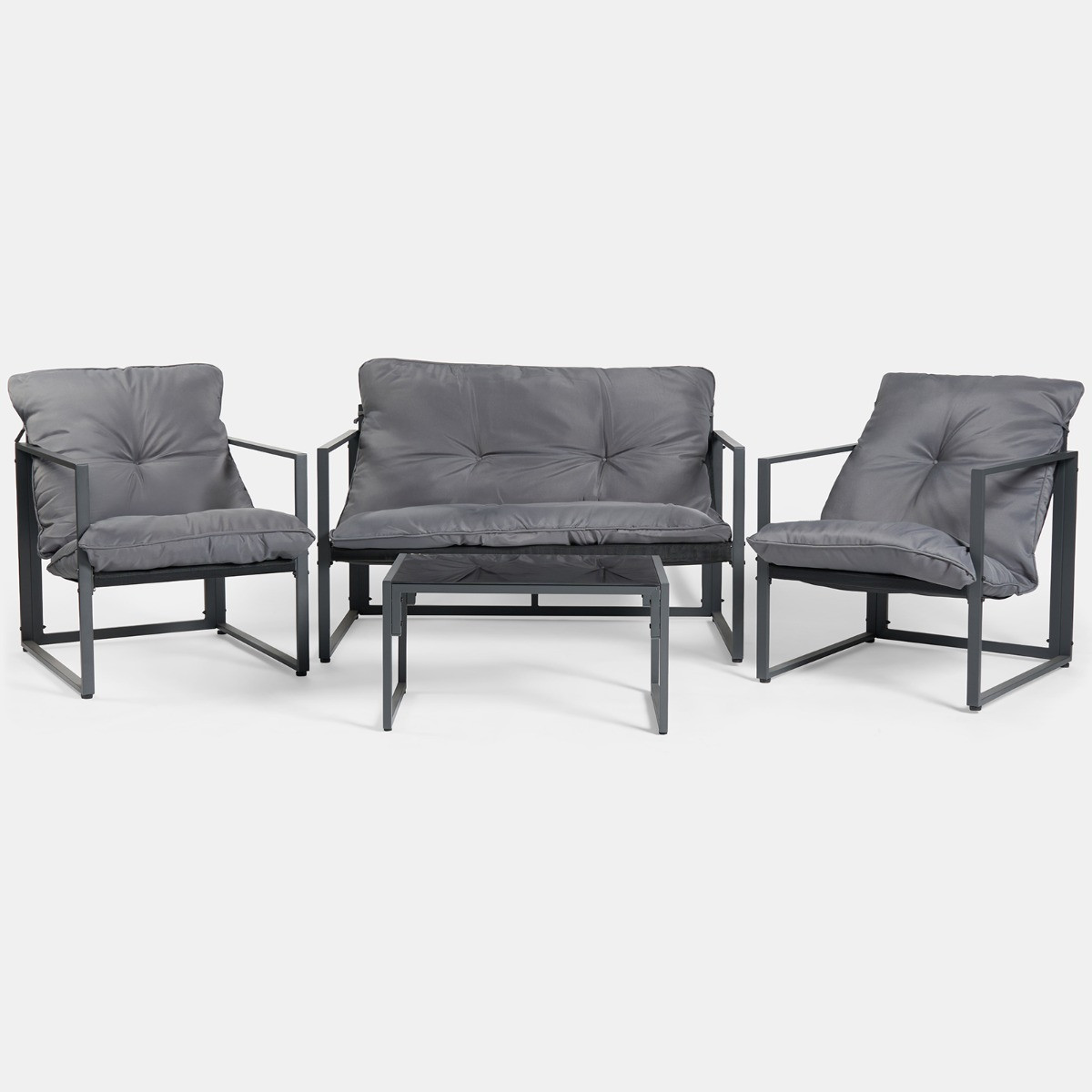 OHS Miami 4 Seater Outdoor Lounger Set - Grey>