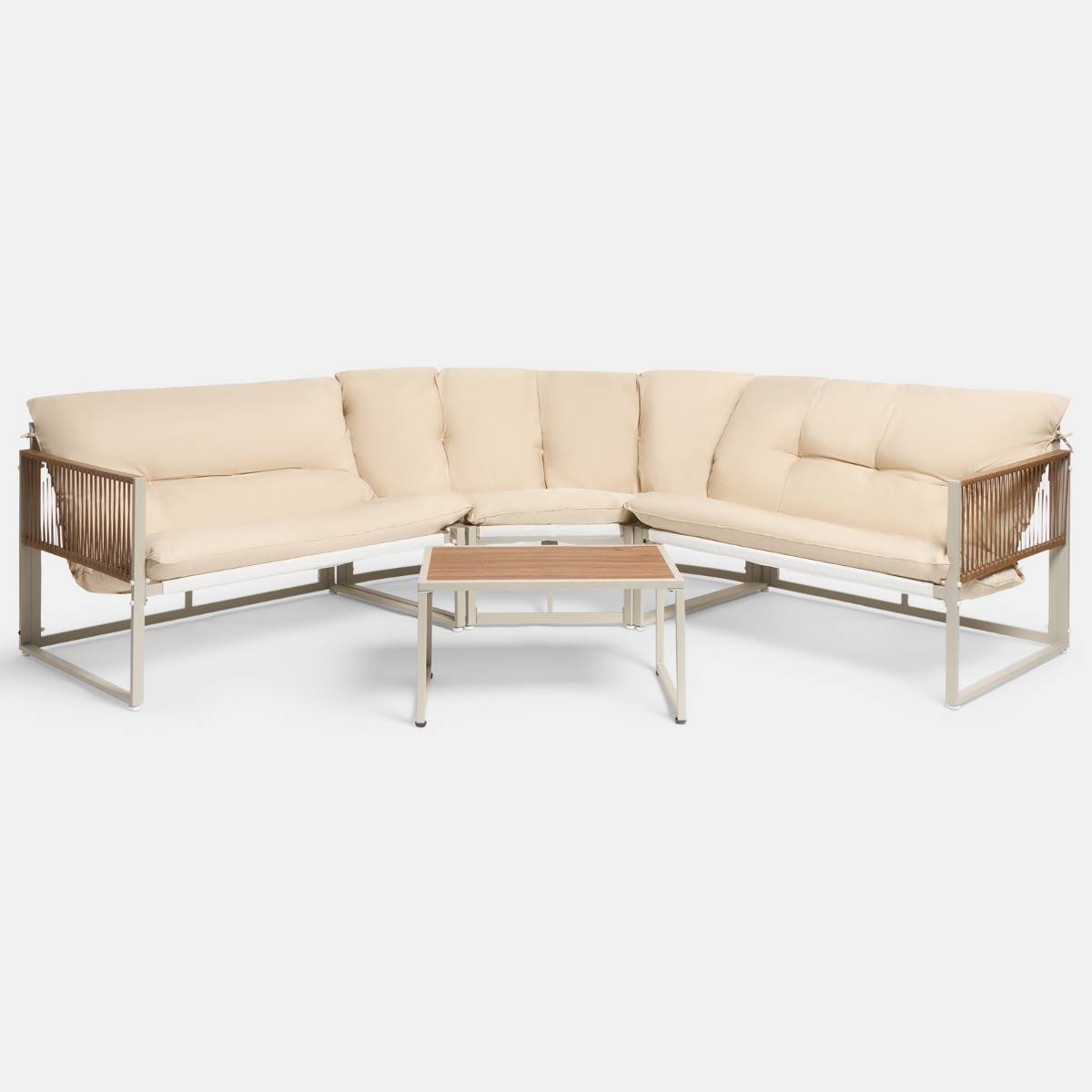 OHS Santorini 5 Seater Corner Sofa Set - Natural>