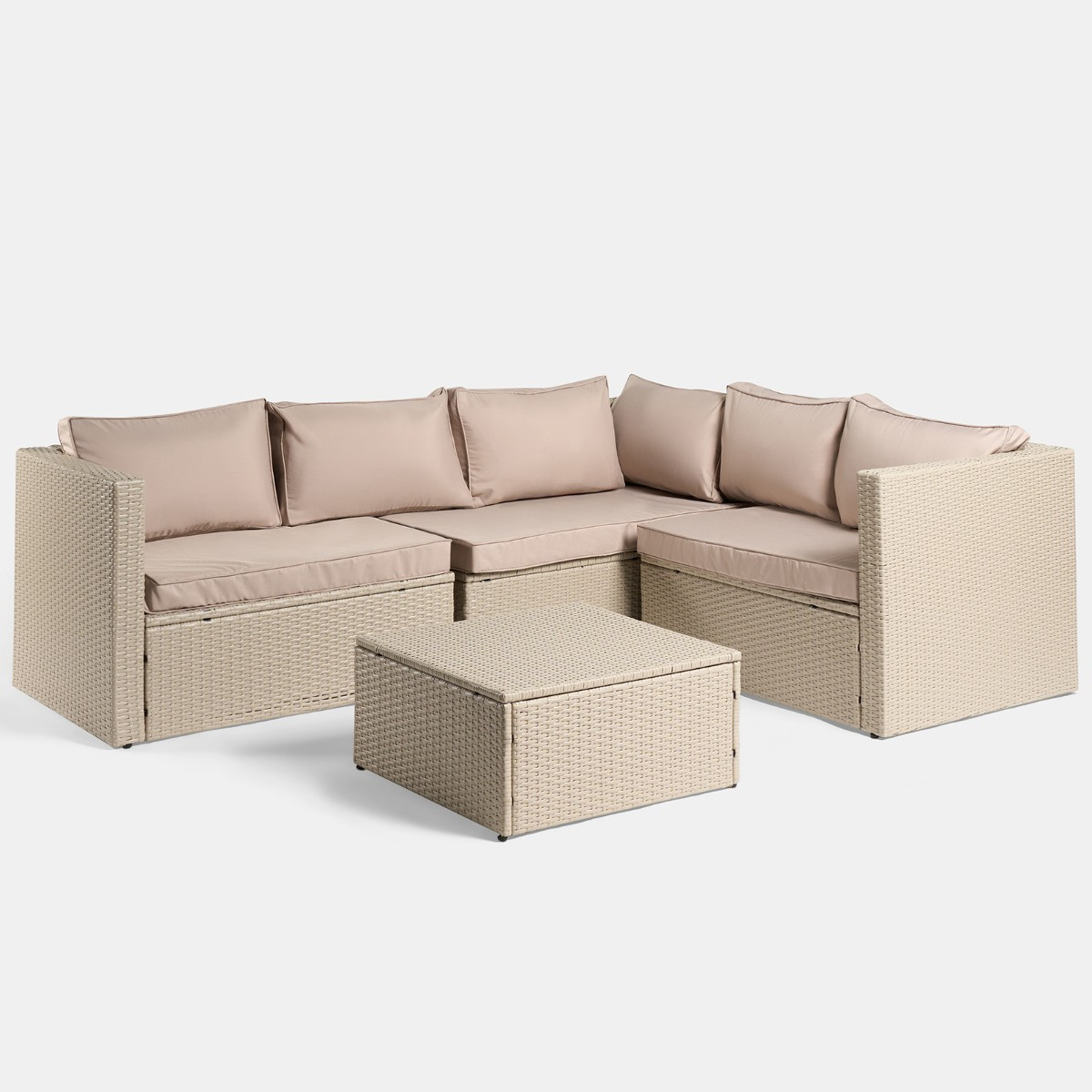 OHS Tuscany 5 Seater Rattan Sofa Set - Natural>