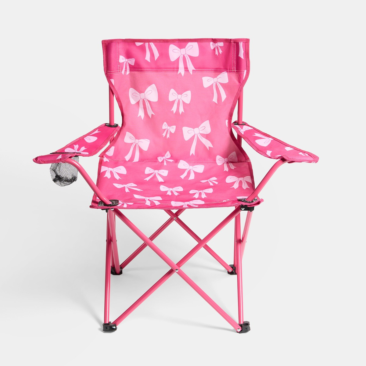 OHS Adults Bow Print Foldable Camping Chair - Hot Pink>