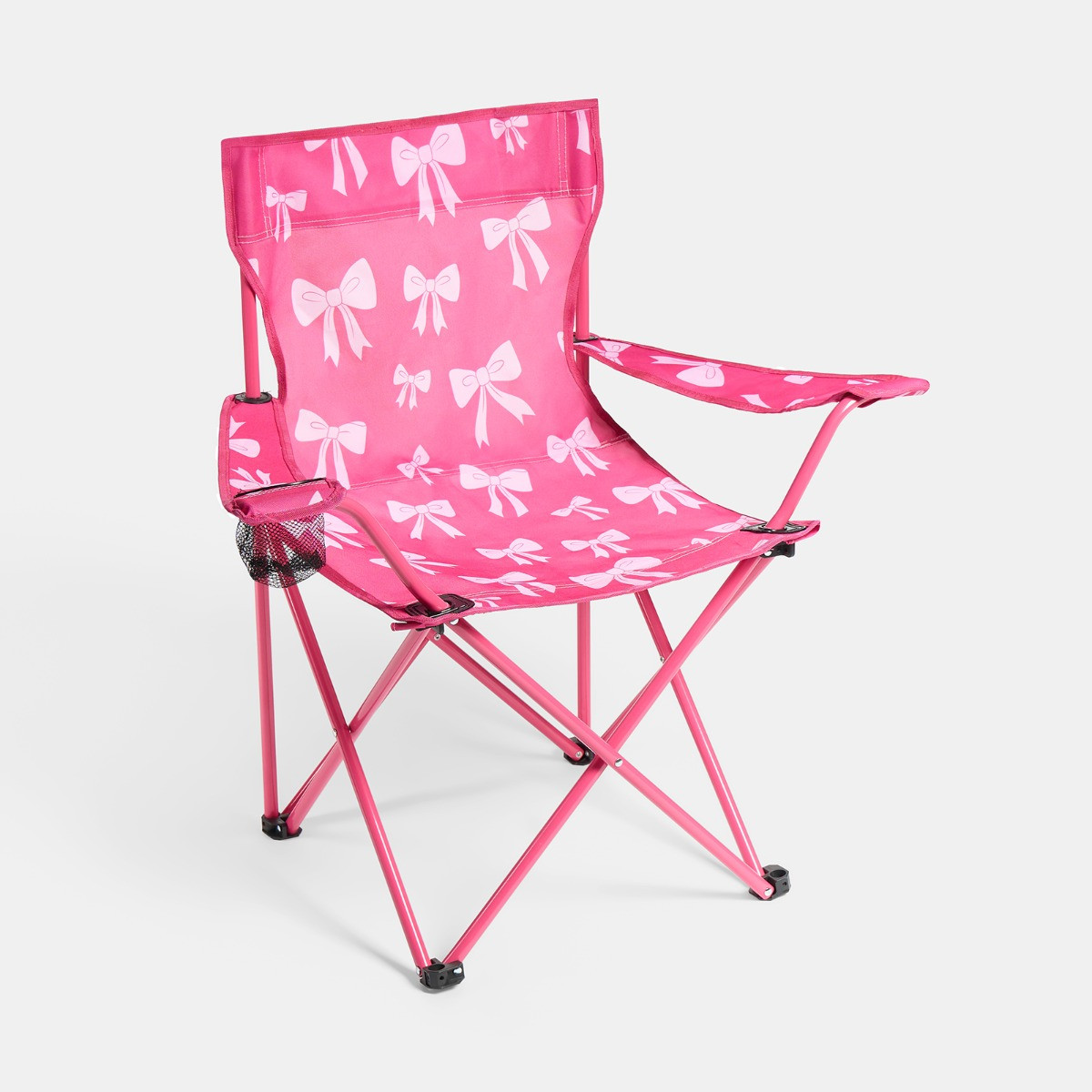 OHS Adults Bow Print Foldable Camping Chair - Hot Pink>