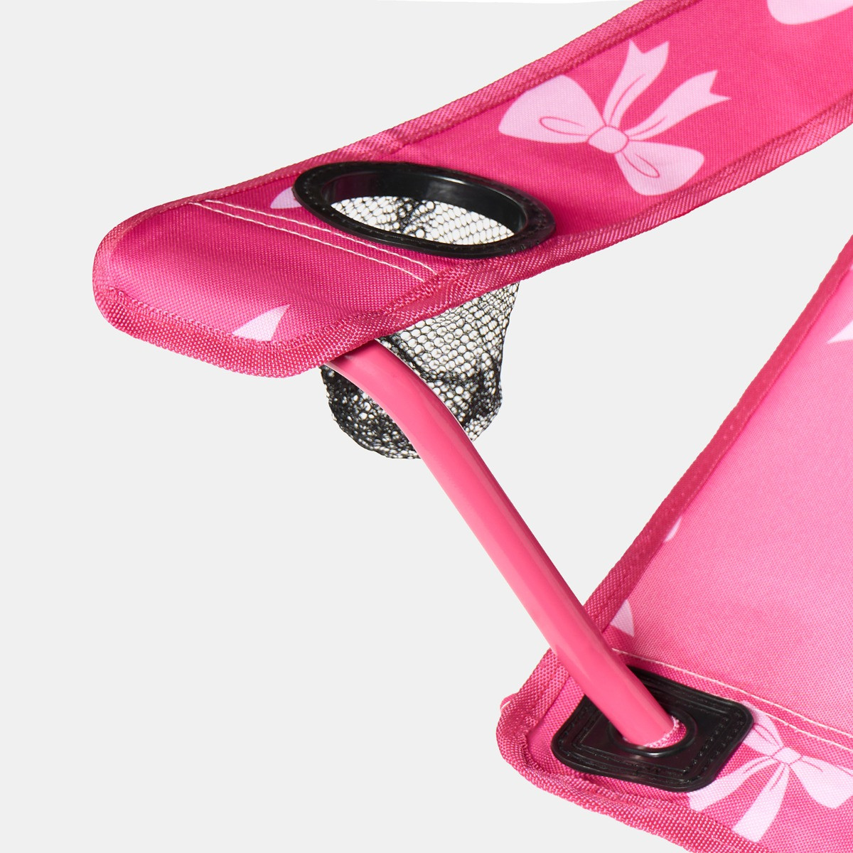 OHS Adults Bow Print Foldable Camping Chair - Hot Pink>
