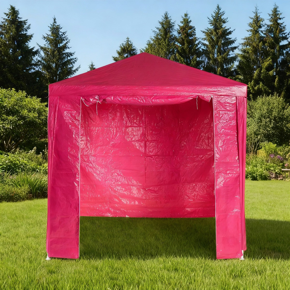OHS Small Water Resistant Gazebo With Sides - Hot Pink>