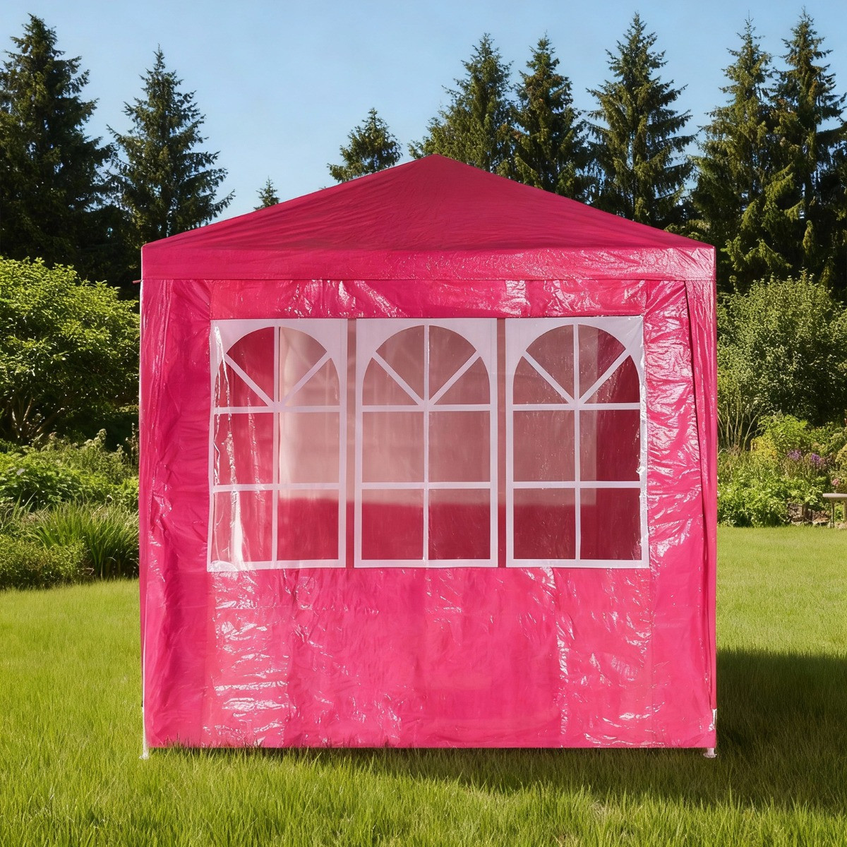 OHS Small Water Resistant Gazebo With Sides - Hot Pink>