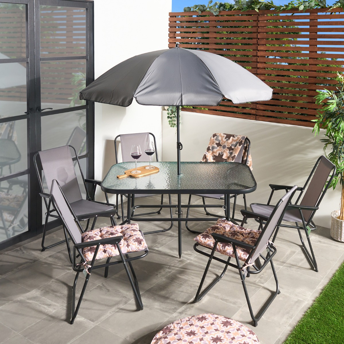 OHS 8-Piece Patio Set - Grey>