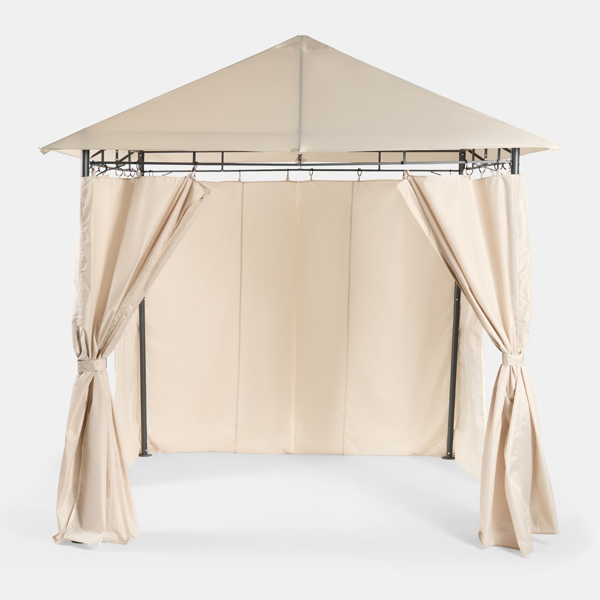 OHS Water Resistant Gazebo With Curtains - Natural>