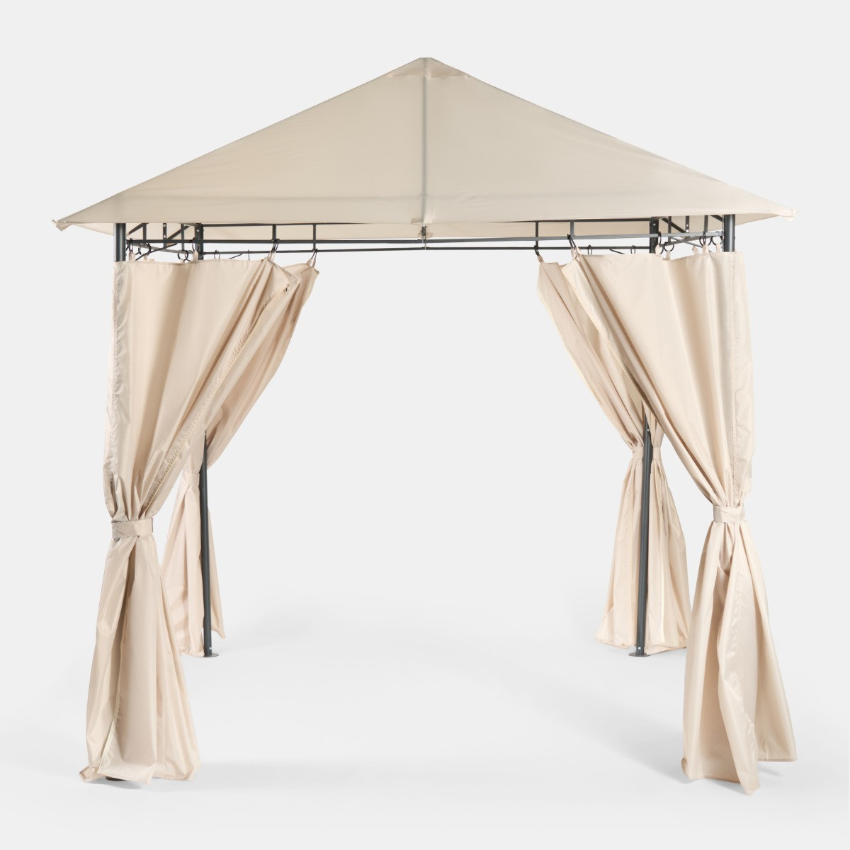 OHS Water Resistant Gazebo With Curtains - Natural>