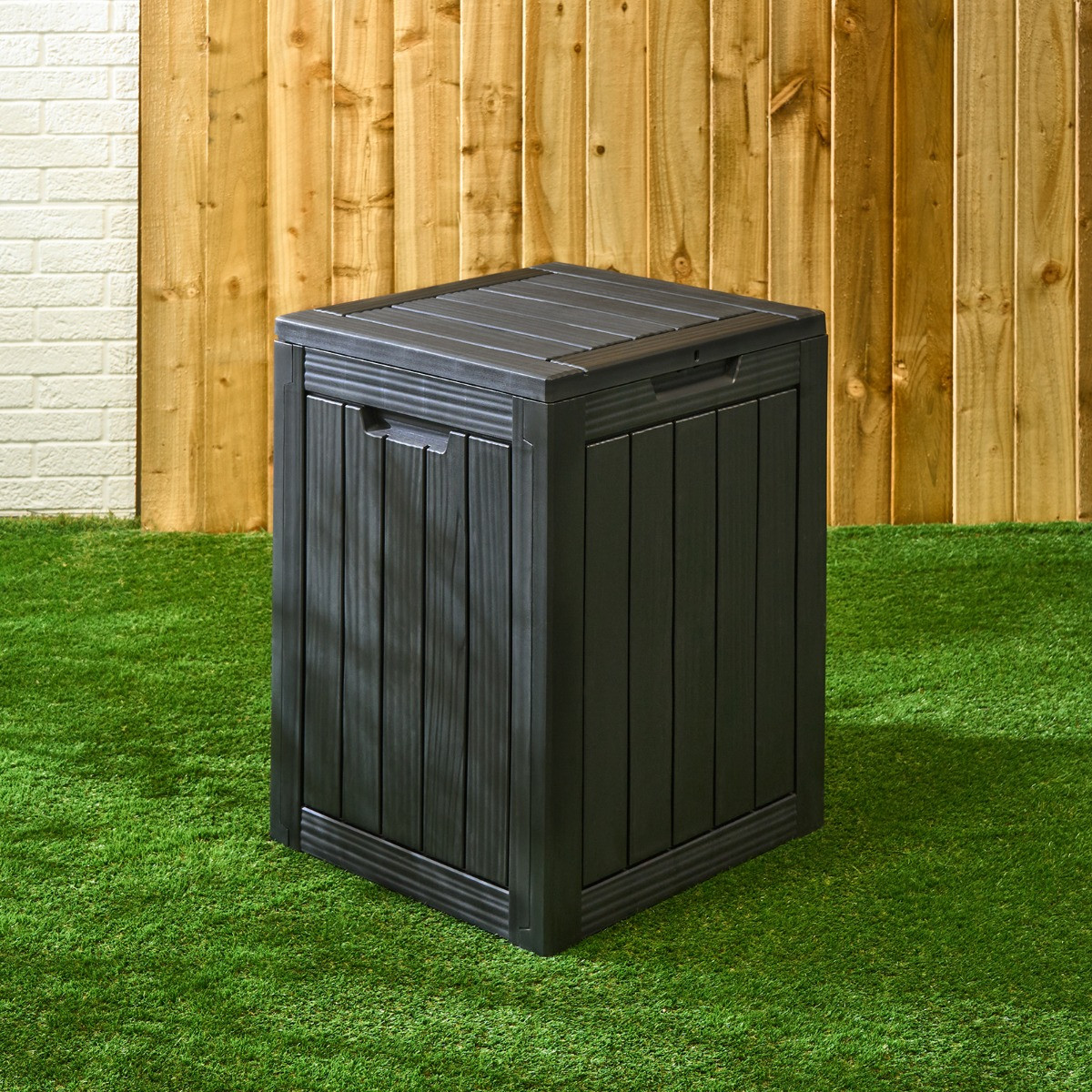 OHS Small Outdoor Garden Storage Box - Black>