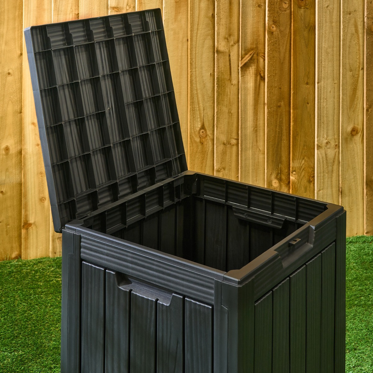 OHS Small Outdoor Garden Storage Box - Black>