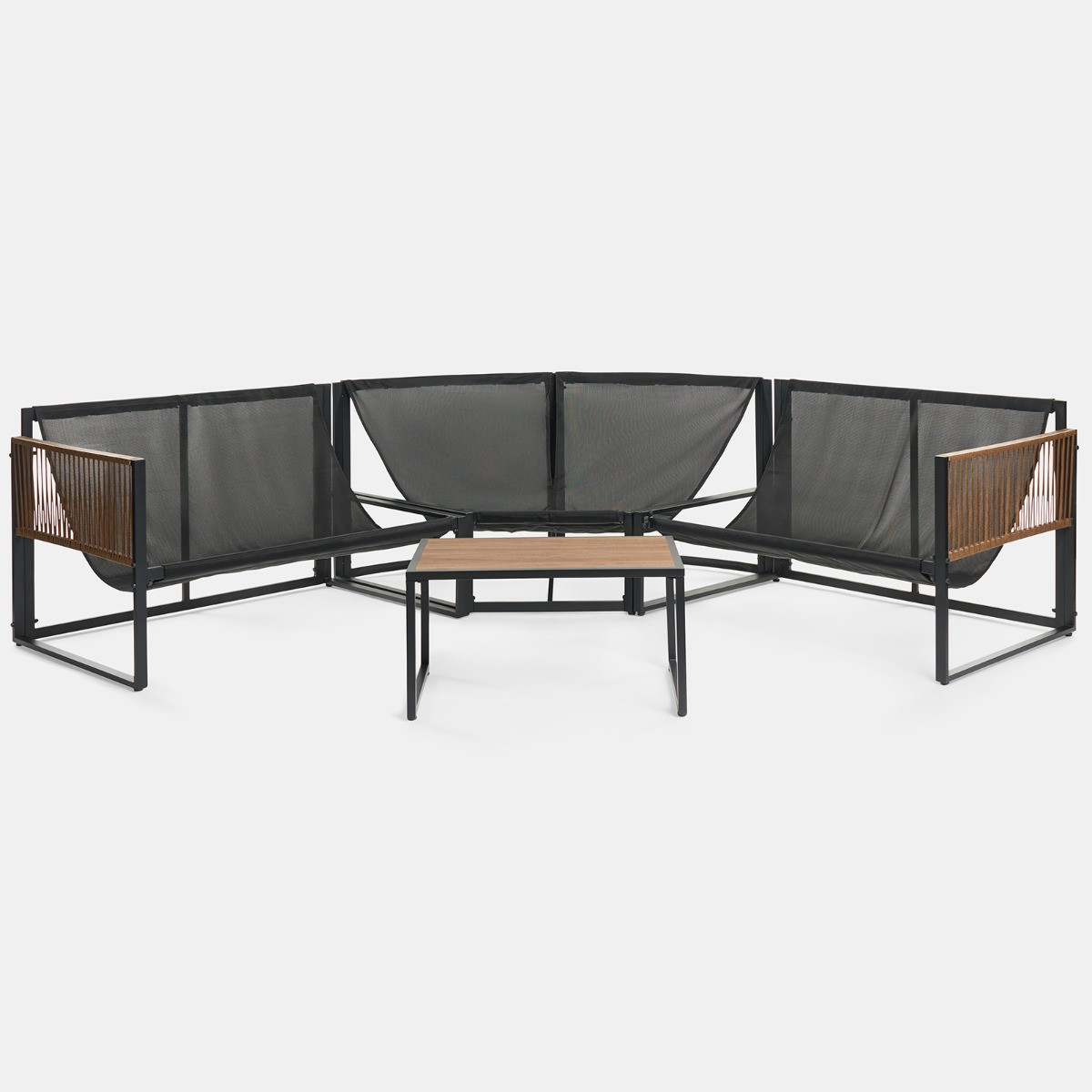 OHS Santorini 5 Seater Corner Sofa Set - Chocolate>
