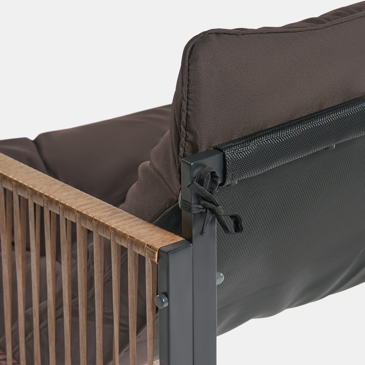 OHS Santorini 5 Seater Corner Sofa Set - Chocolate>