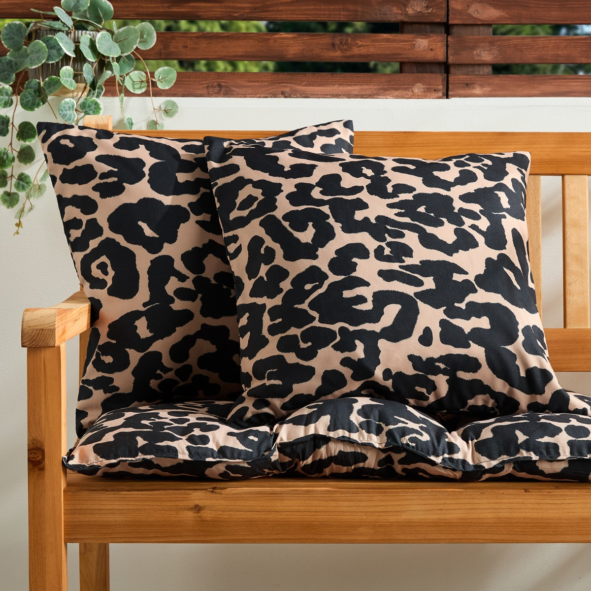 OHS Indoor/Outdoor Leopard Print Cushion Covers, Natural - 45 x 45cm>