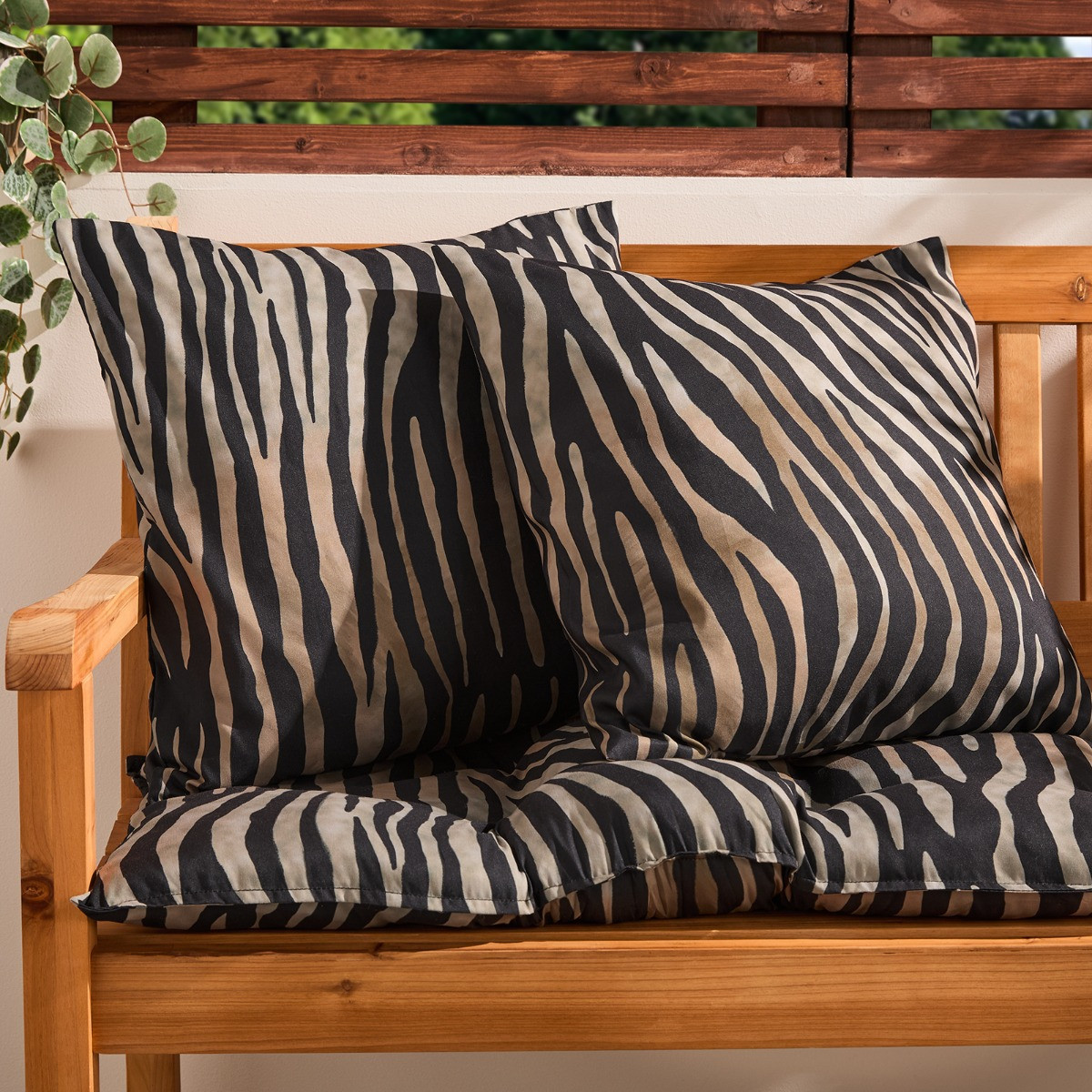 OHS Indoor/Outdoor Zebra Print Cushion Covers, Monochrome - 45 x 45cm>