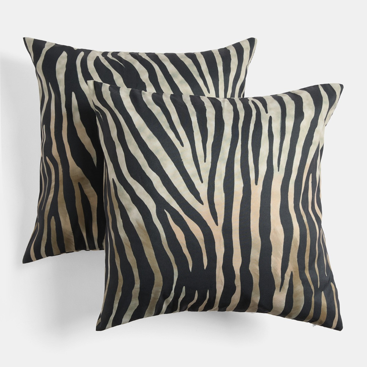 OHS Indoor/Outdoor Zebra Print Cushion Covers, Monochrome - 45 x 45cm>