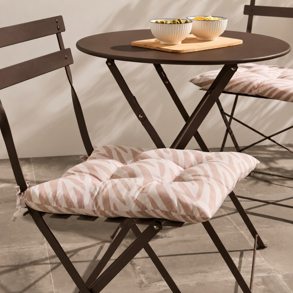 OHS Indoor/Outdoor Zebra Print Seat Pads - Natural>
