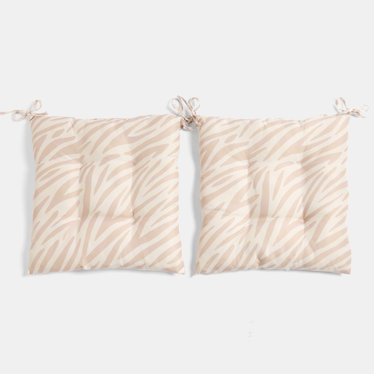 OHS Indoor/Outdoor Zebra Print Seat Pads - Natural>