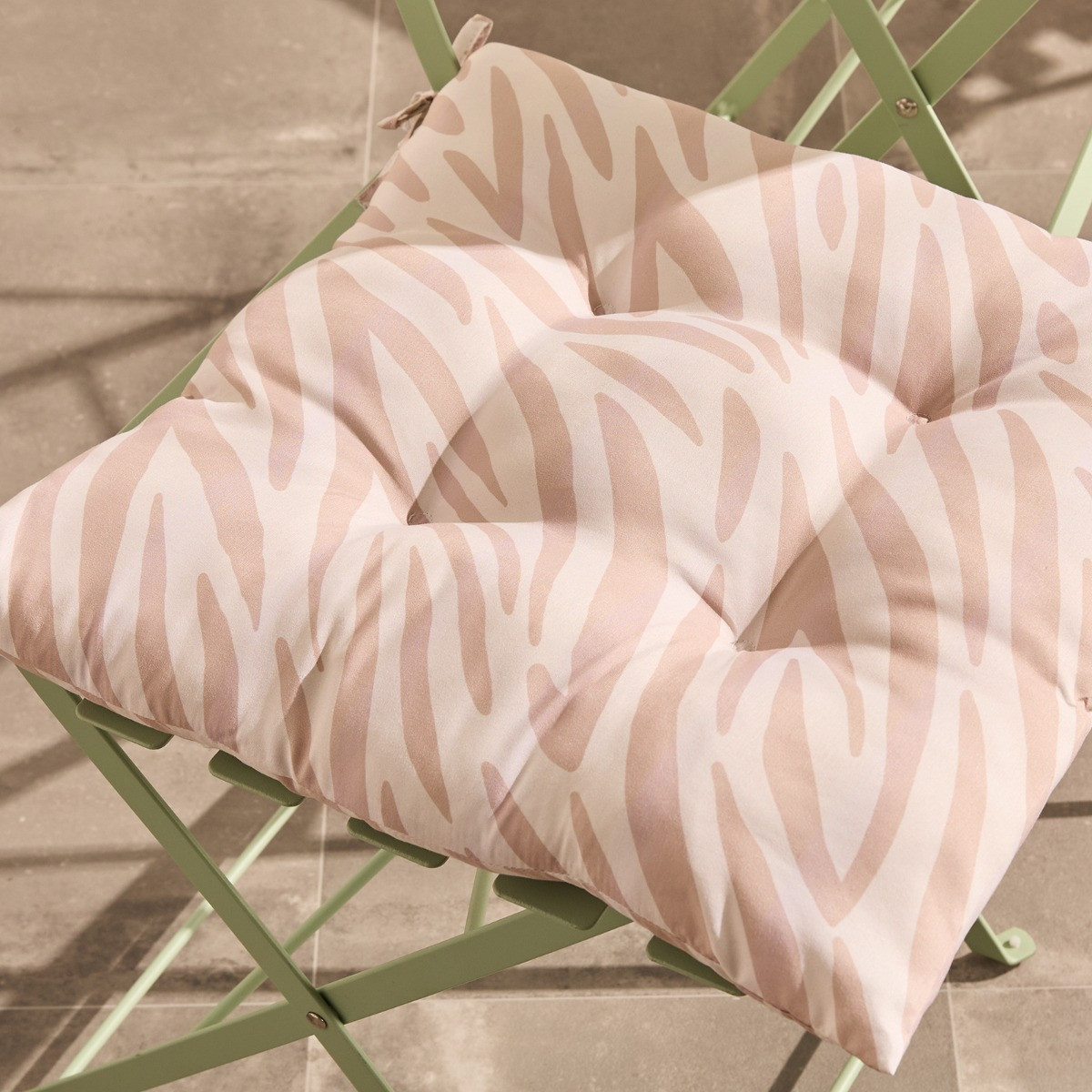 OHS Indoor/Outdoor Zebra Print Seat Pads - Natural>