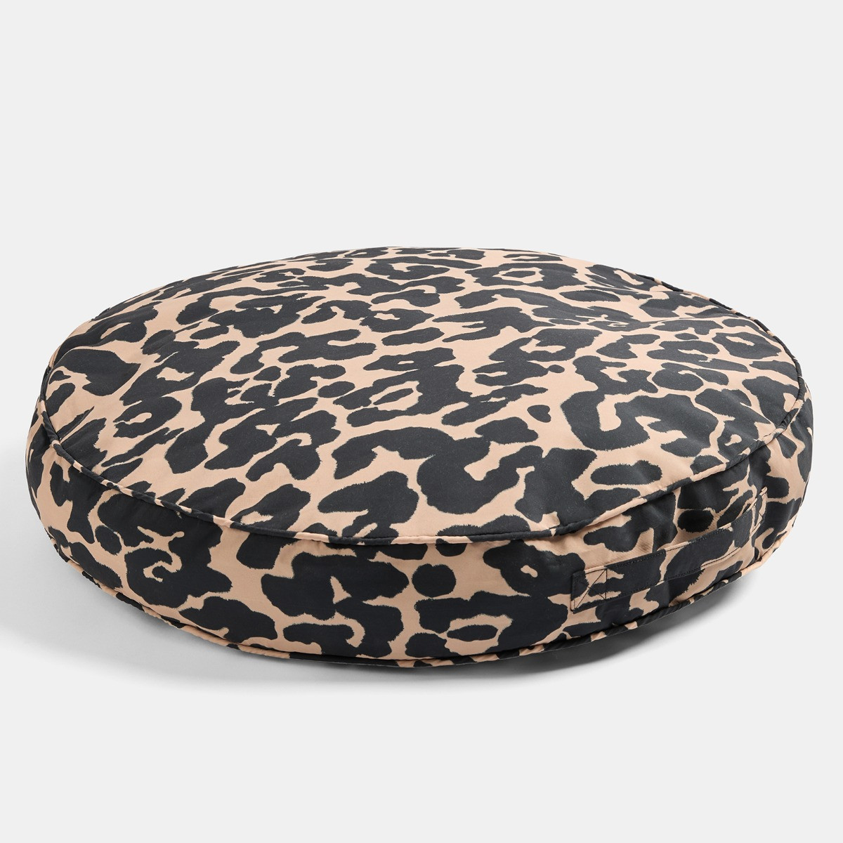 OHS Indoor/Outdoor Leopard Print Round Filled Cushion - Natural>
