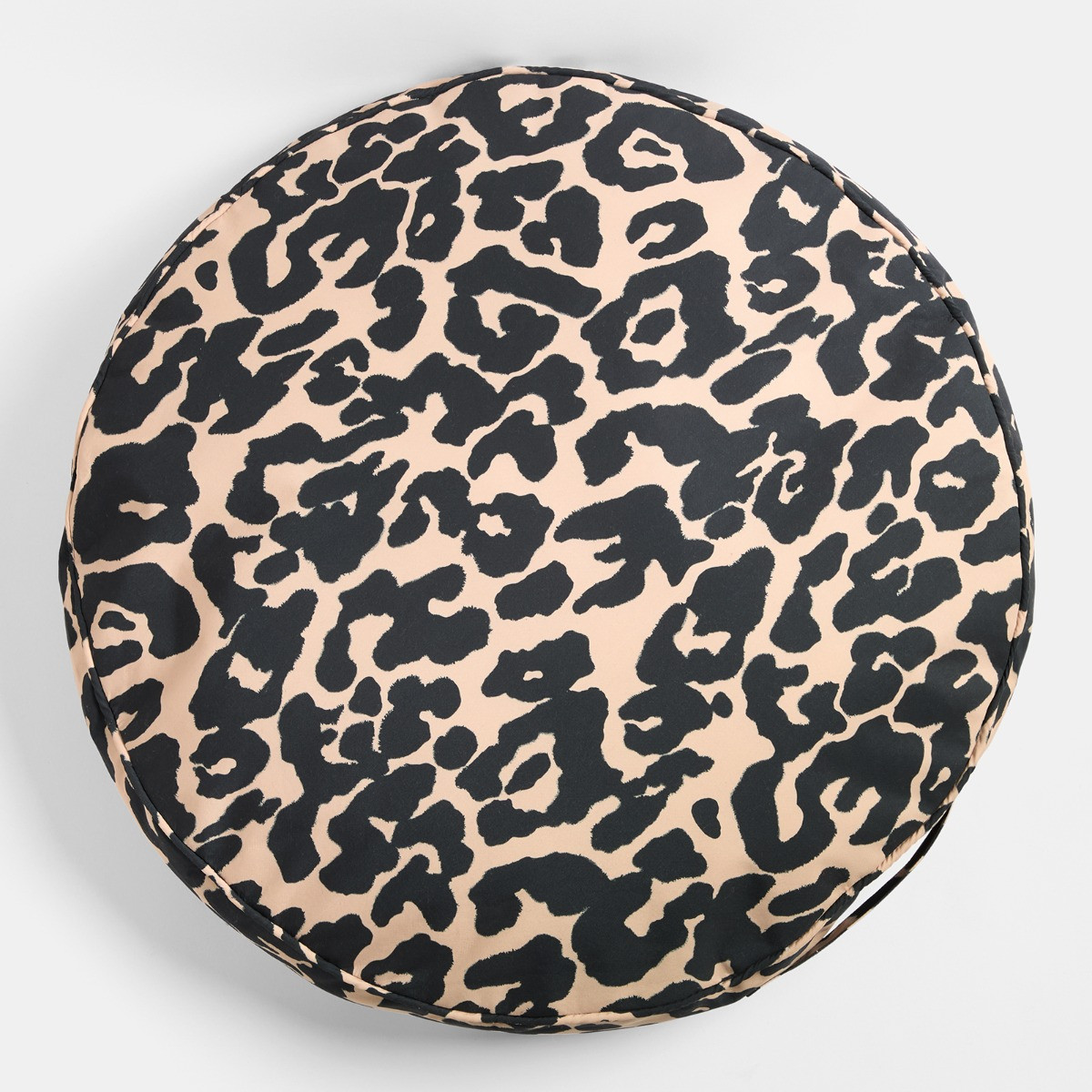 OHS Indoor/Outdoor Leopard Print Round Filled Cushion - Natural>