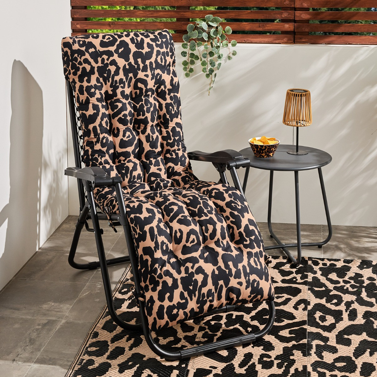 OHS Leopard Print Gravity Chair Cushion - Natural>