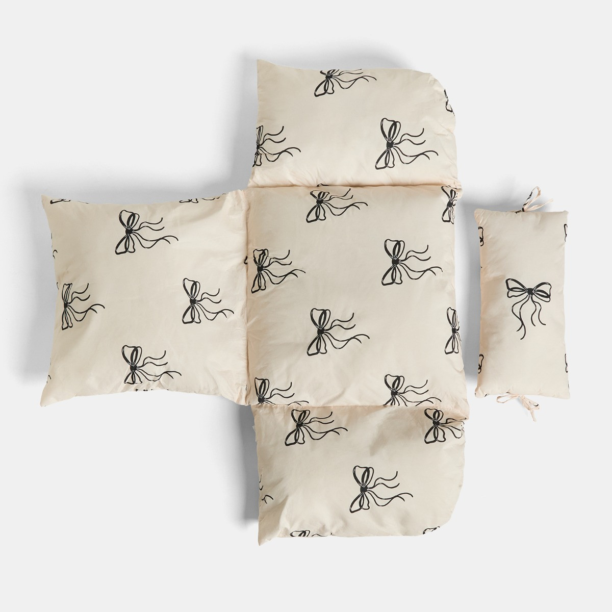 OHS Bow Print Egg Chair Cushion with Headrest - Monochrome>