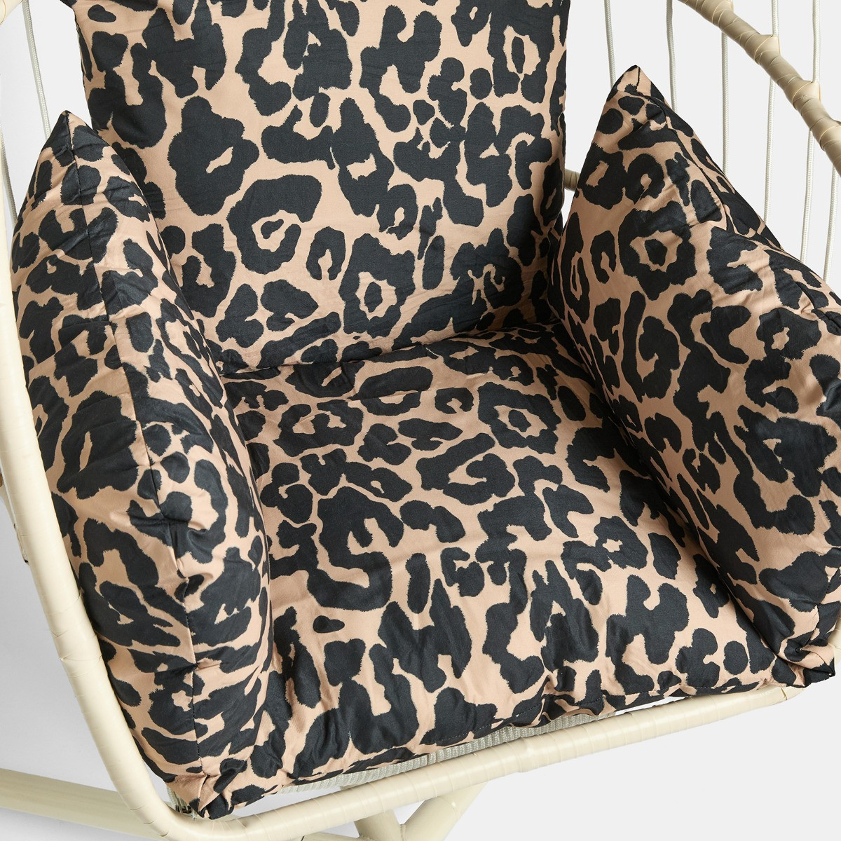 OHS Leopard Print Egg Chair Cushion with Headrest - Natural>
