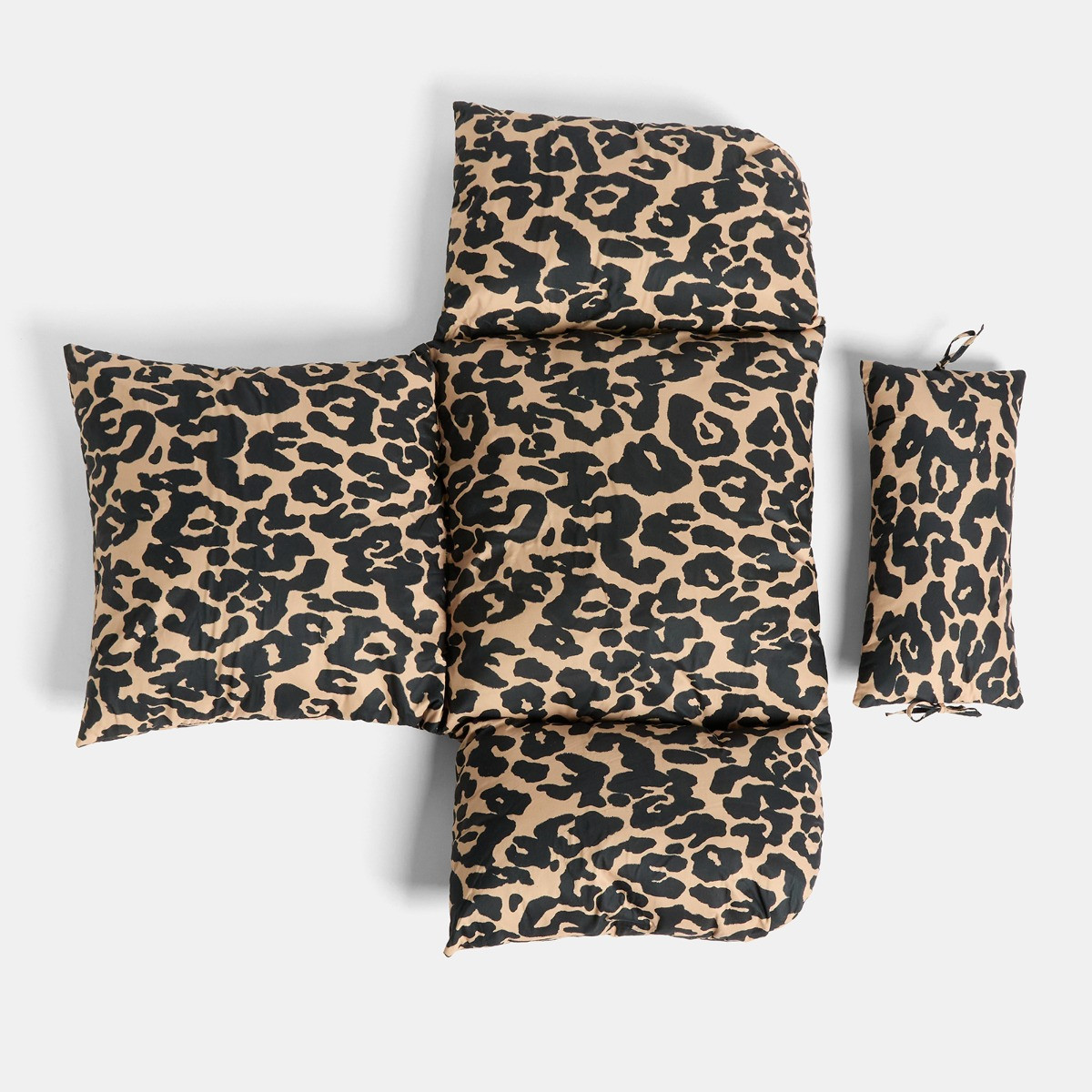 OHS Leopard Print Egg Chair Cushion with Headrest - Natural>