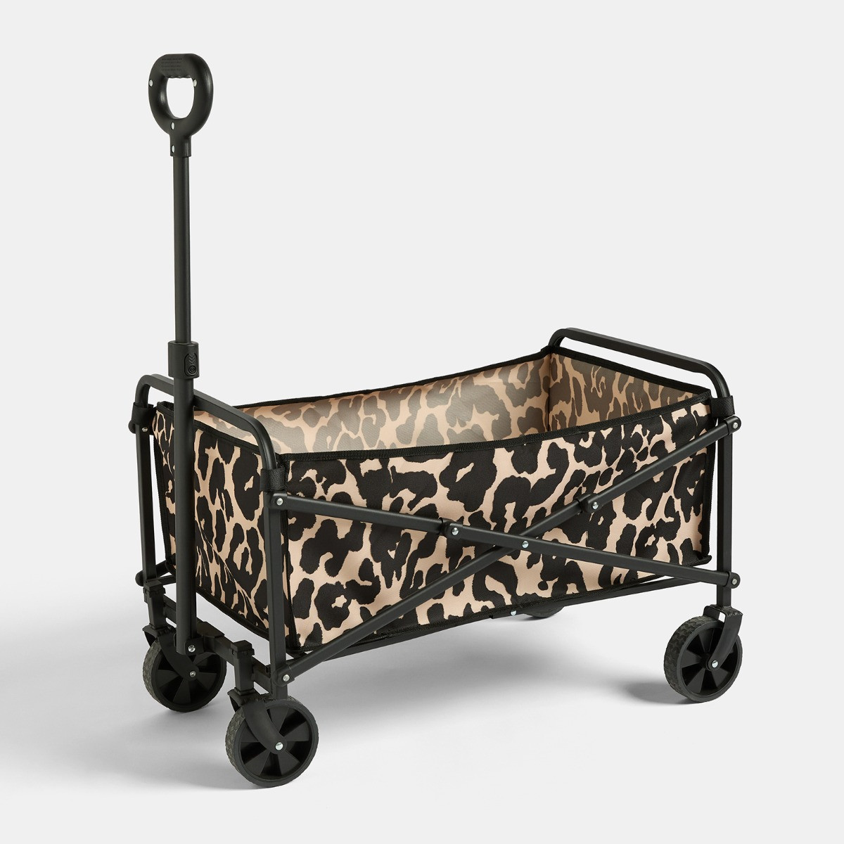OHS Leopard Print Foldable Camping Trolley - Natural>