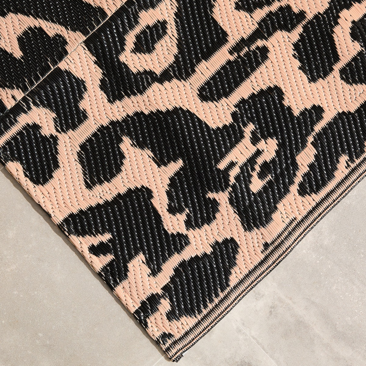 OHS Leopard Print Outdoor Rug, Natural - 120 x 170cm