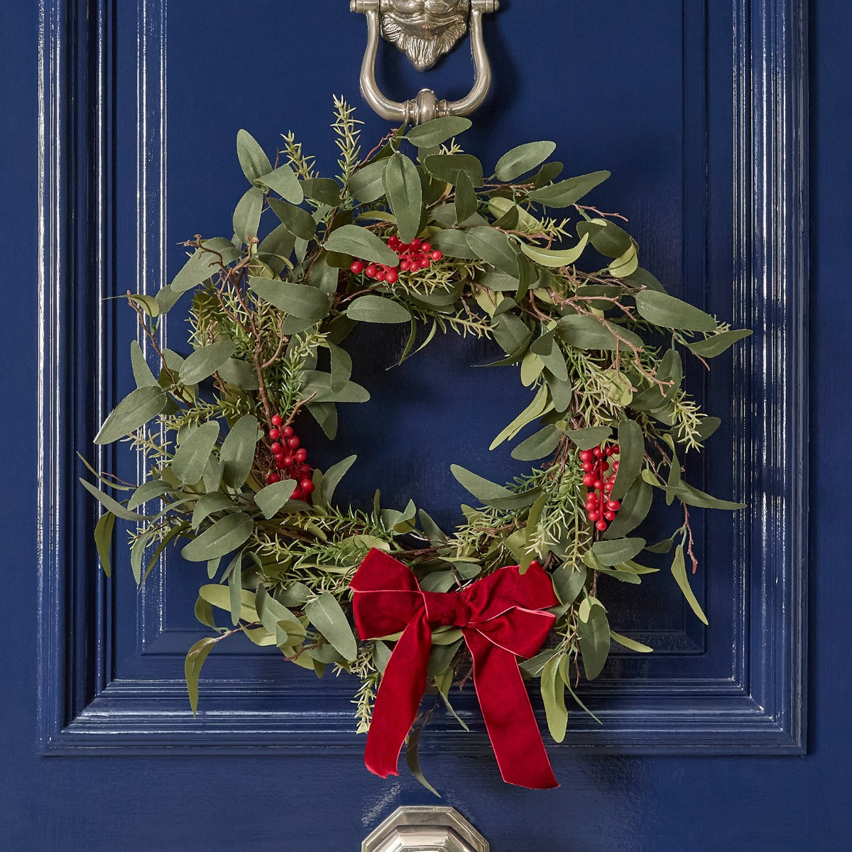 OHS Berry and Bow Wreath - Burgundy>