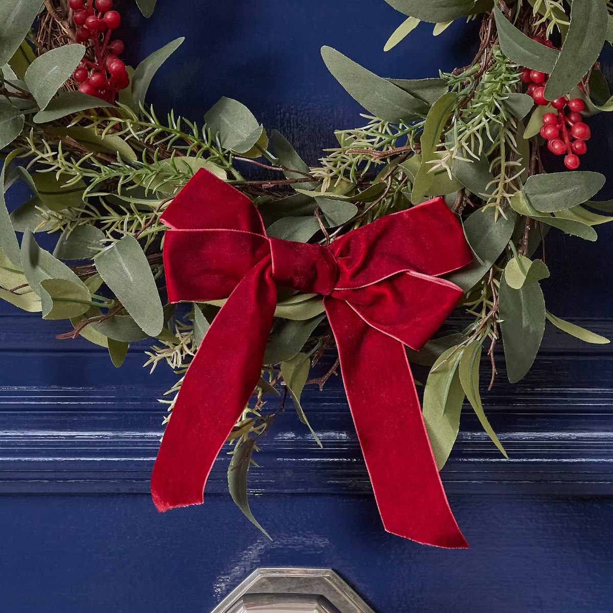 OHS Berry and Bow Wreath - Burgundy>