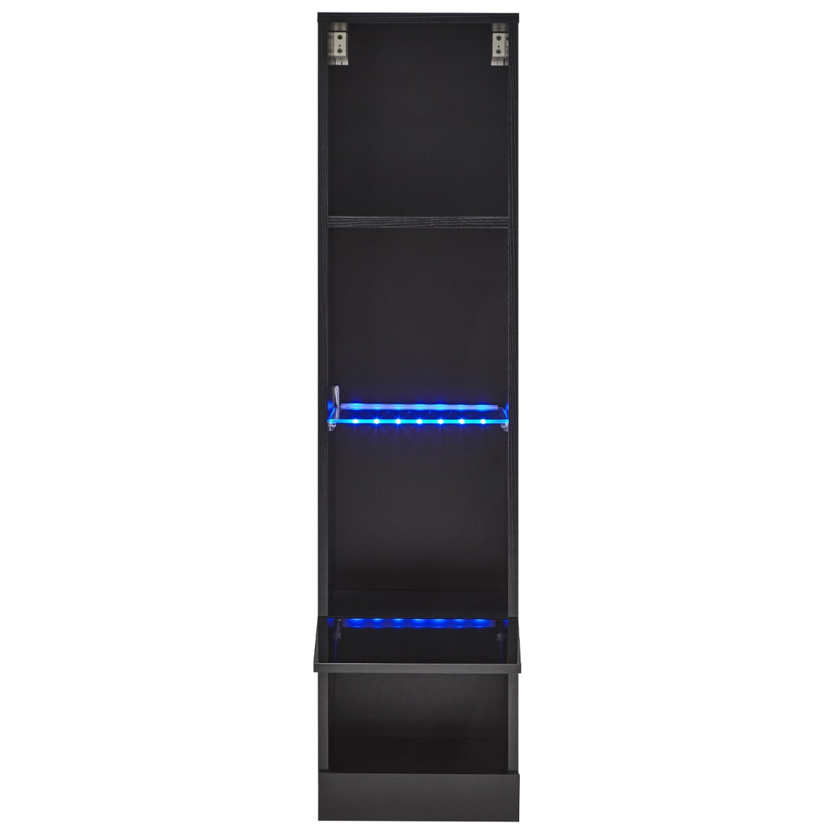 Galicia Wall Mounted Tall Shelf Unit With LED Lights - Black>
