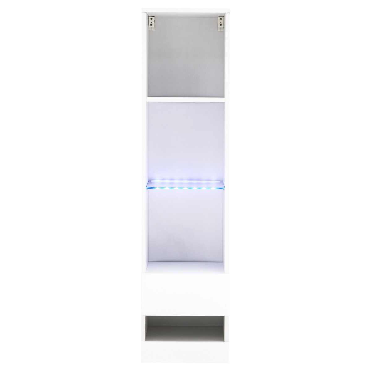 Galicia Wall Mounted Tall Shelf Unit With LED Lights - White>