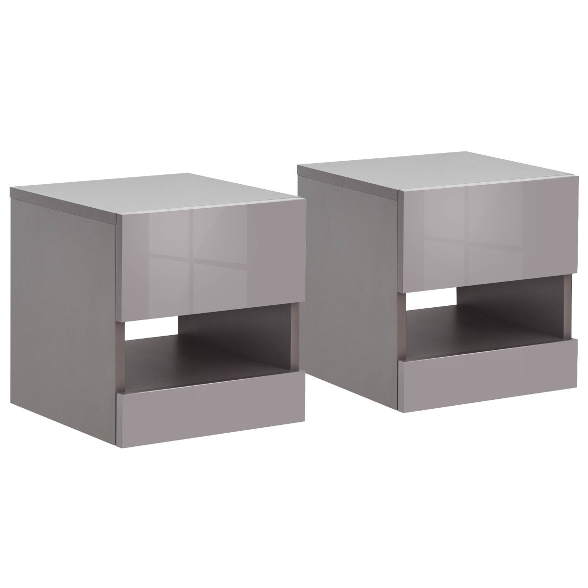 Galicia Pair Of Wall Hanging Bedside Tables - Grey>