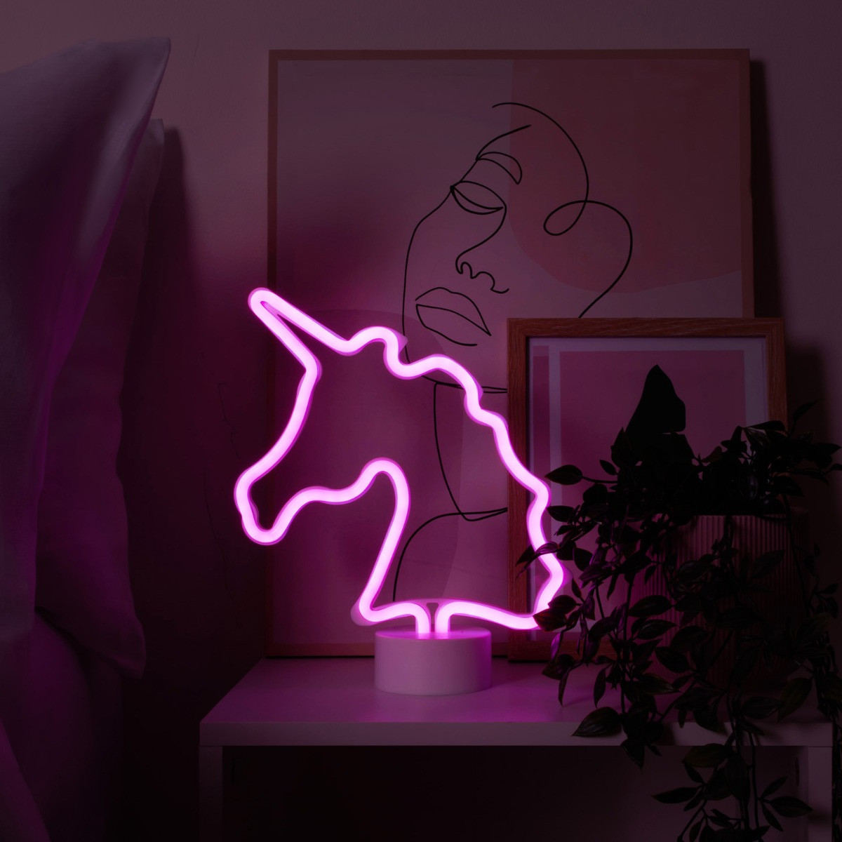 Glow Unicorn Neon Light - Pink>