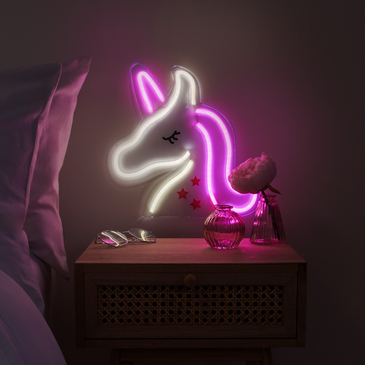Glow Unicorn Neon Light - White>