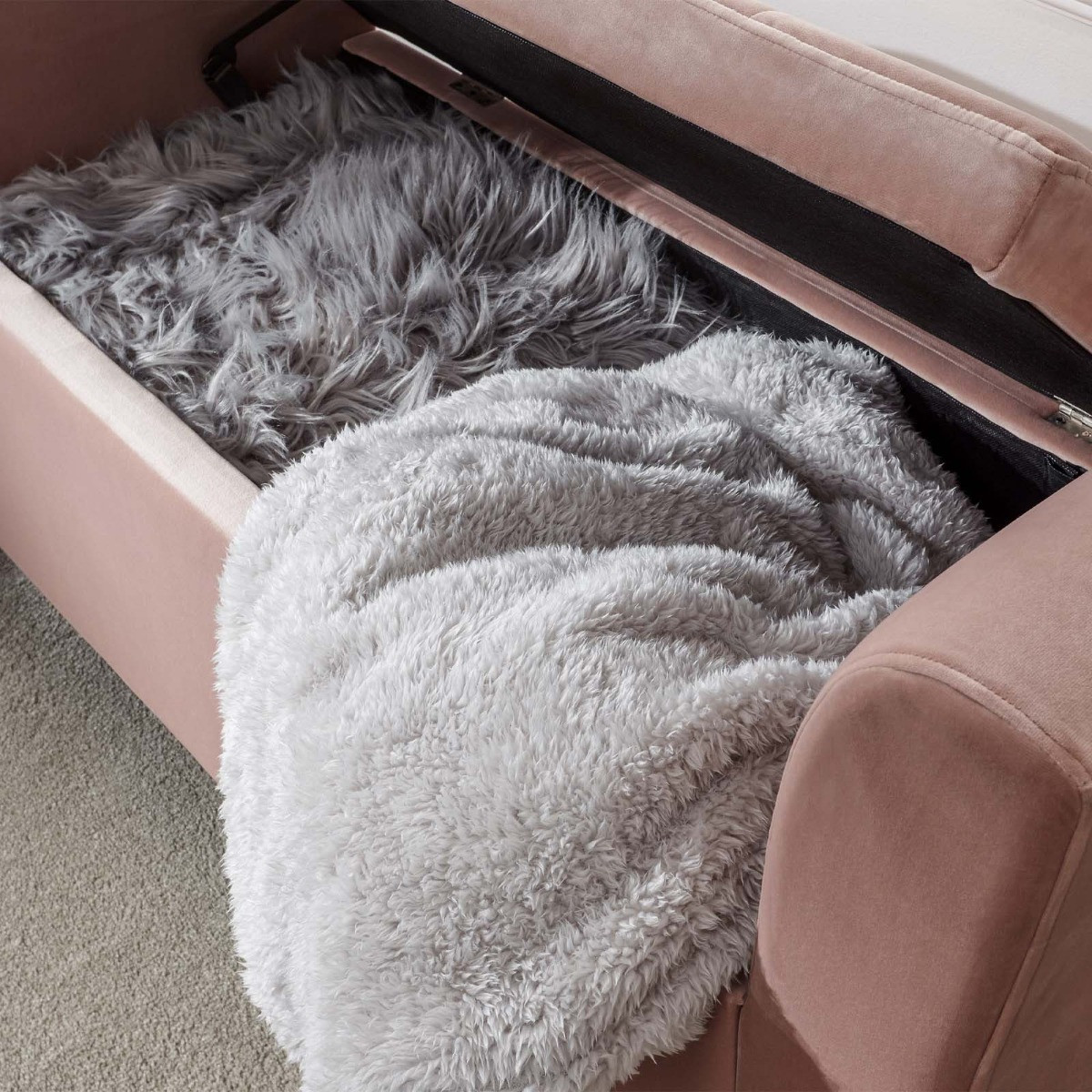 Genoa Window Fabric Seat - Blush Pink>