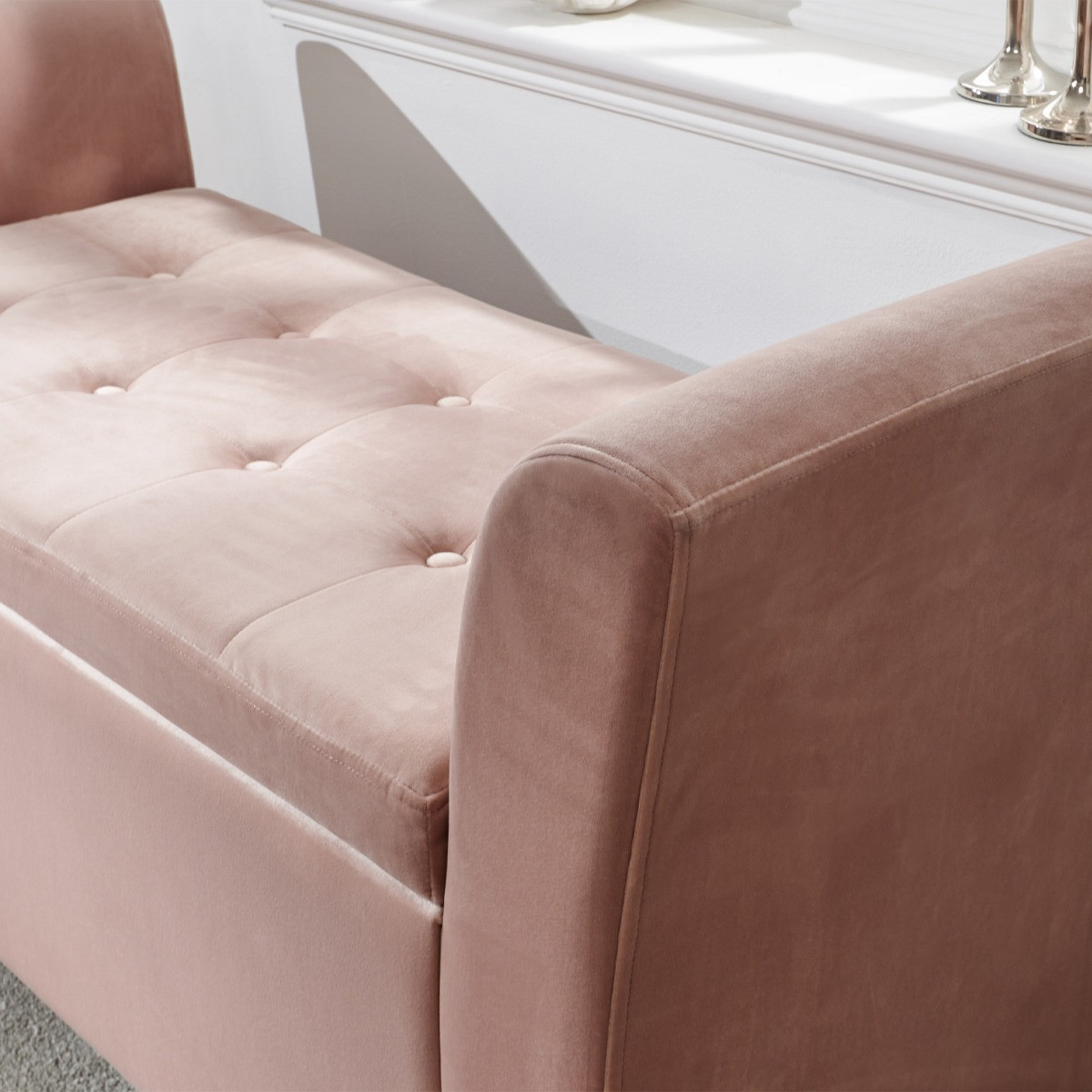 Genoa Window Fabric Seat - Blush Pink>