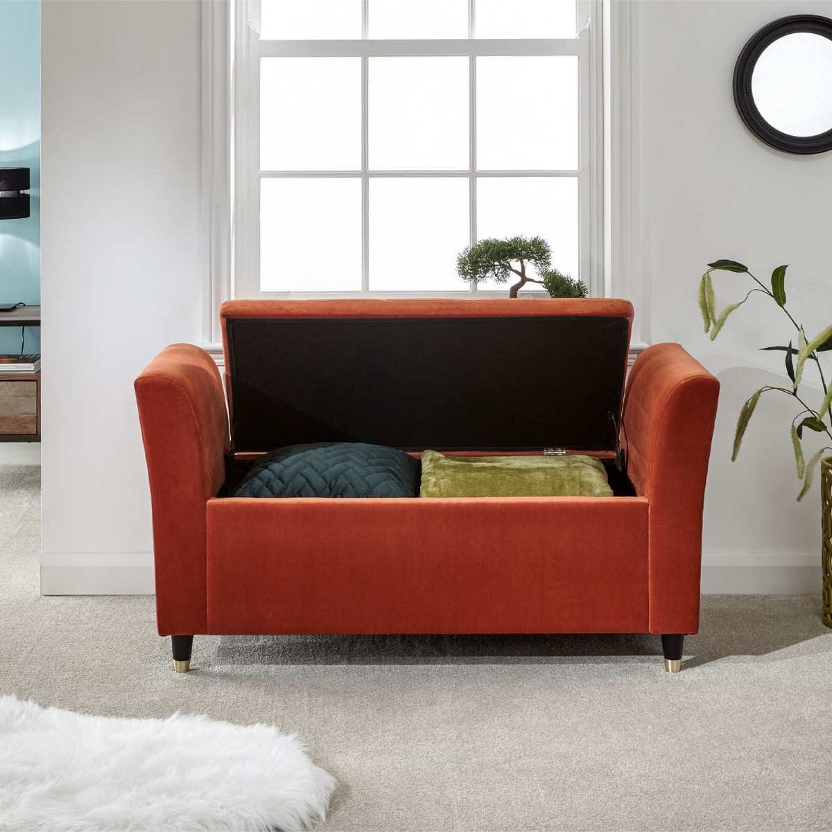 Genoa Window Fabric Seat - Russet>