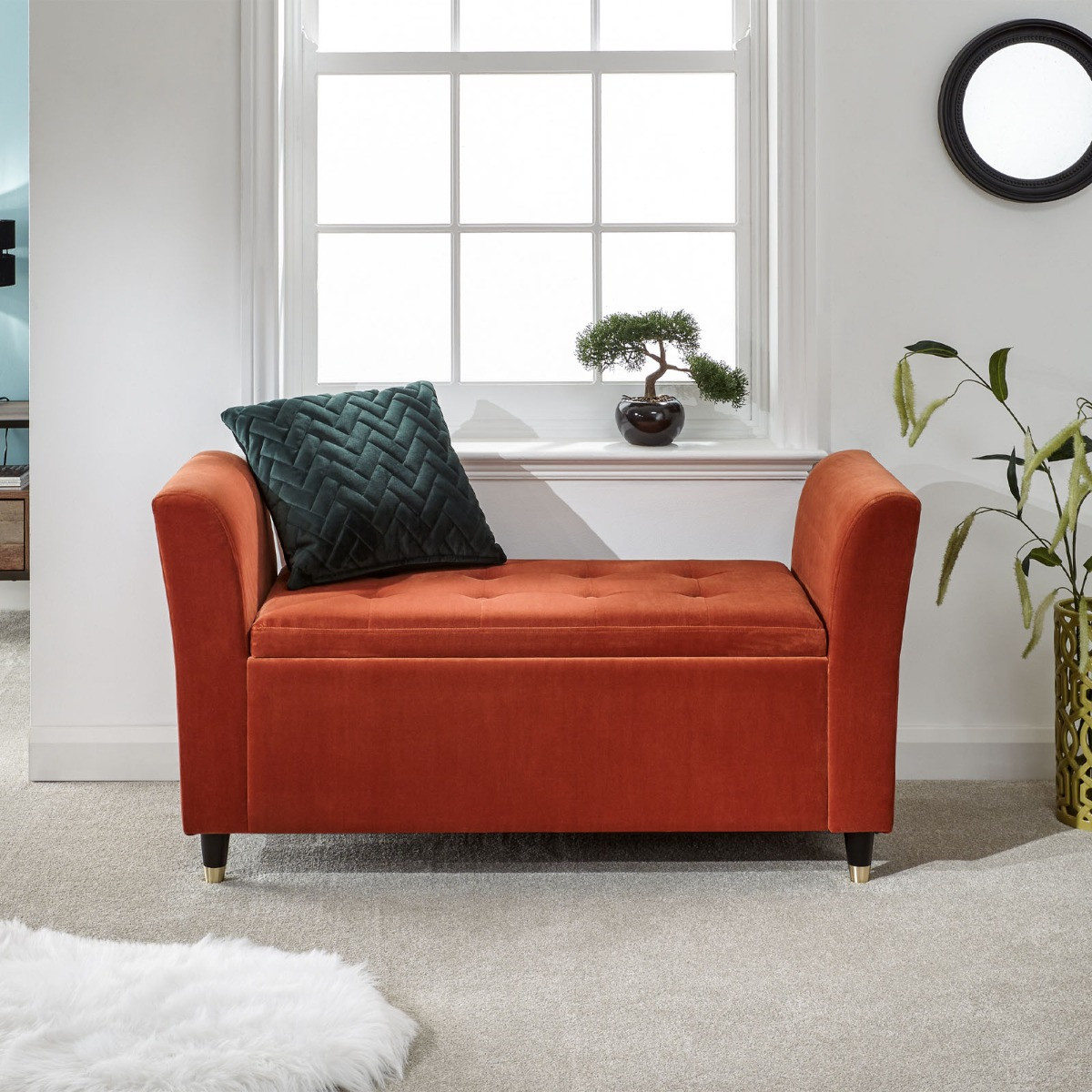 Genoa Window Fabric Seat - Russet>